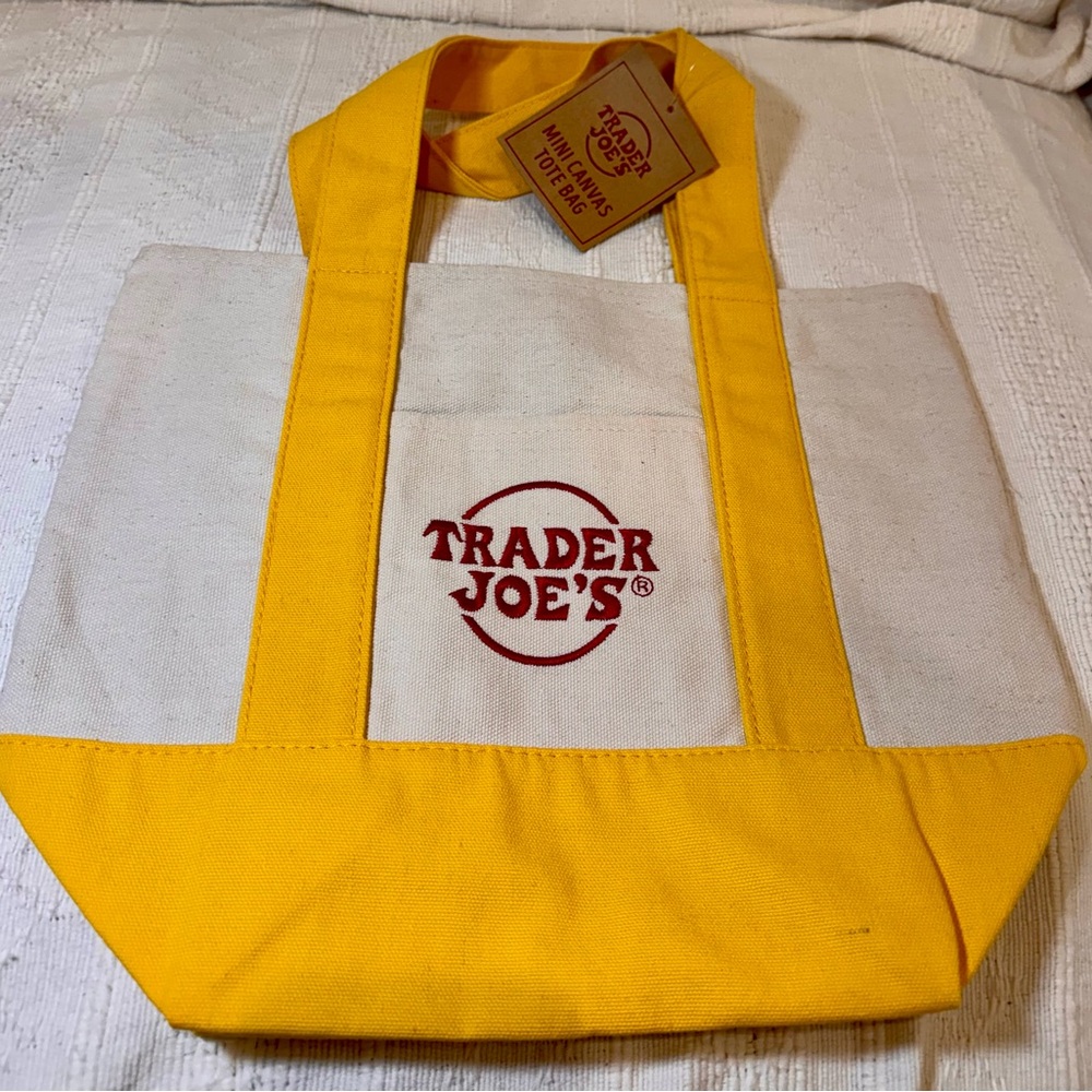 NWT Trader Joe's Yellow & Natural Canvas Tote Bag - Branded Everyday Carry